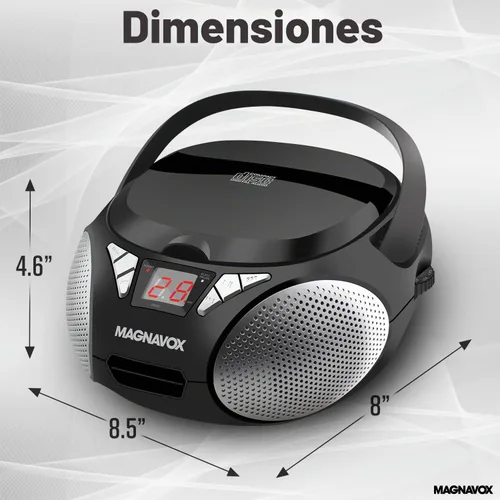 Vista 5 de Magnavox MD6924 - Caja de CD portátil con radio estéreo AM/FM Negro