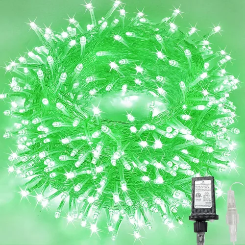 Vista 9 de Guirnalda de luces de Navidad de 66 pies y 200 luces LED para exteriores e interiores, luces decorativas extensibles e impermeables con cable