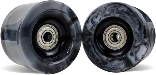 Vista 6 de Ruedas de patines en blanco y negro, 60 × 1.575 in, juego de ruedas 88A Quad Skate con rodamientos