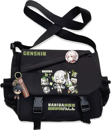 Vista 6 de Bolso Furina Crossbody Bag Single Shoulder Bag Adulto Anime 3D Print Mochila Negro Bolsa
