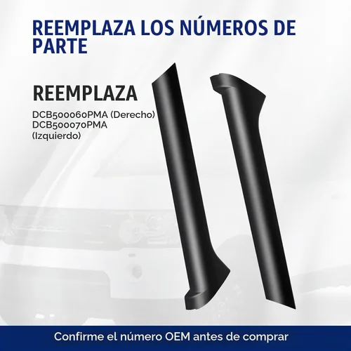 Vista 2 de Moldeo de panel exterior para pilar de parabrisas compatible con Land Rover Discovery 2 1999-2004 reemplaza DCB500060PMA DCB500070PMA