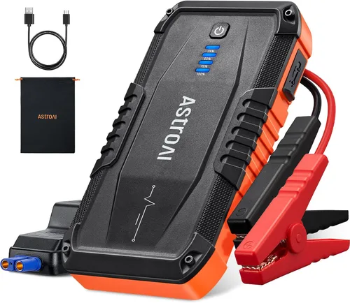 Vista 17 de AstroAI S8 Ultra 4000A arrancador de coche, caja de salto hasta todos los motores de gasolina y diésel de 12L, banco de energía portátil de 12 V