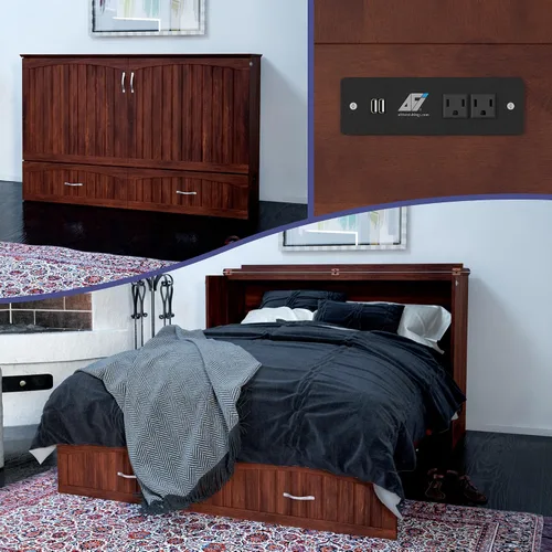 Vista 24 de AFI, Southampton Murphy - Baúl de cama Queen con colchón y cajón de 6 pulgadas, color gris