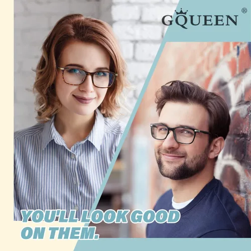 Vista 2 de GQUEEN Fashion Glasses Non Prescription Fake Glasses for Women Men Clear Lens Square 201582