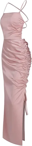Vista 9 de ZAFUL Vestido midi plisado y sedoso para mujer con cuello en V profundo
