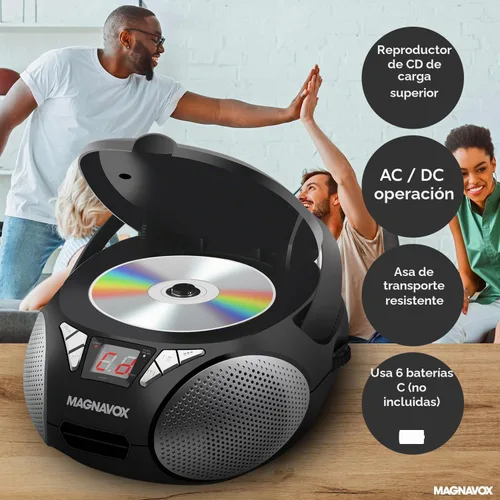 Vista 4 de Magnavox MD6924 - Caja de CD portátil con radio estéreo AM/FM Negro