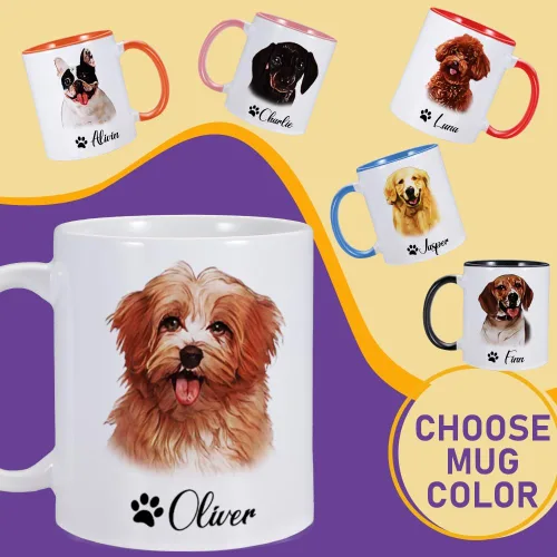 Vista 6 de Taza personalizada para perro con foto y nombre, taza de café personalizada para perros y gatos, taza de café personalizada, taza de imagen