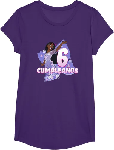 Vista 5 de Disney Encanto Birthday Isabela - Camiseta de 6 cumpleaños, Morado, S