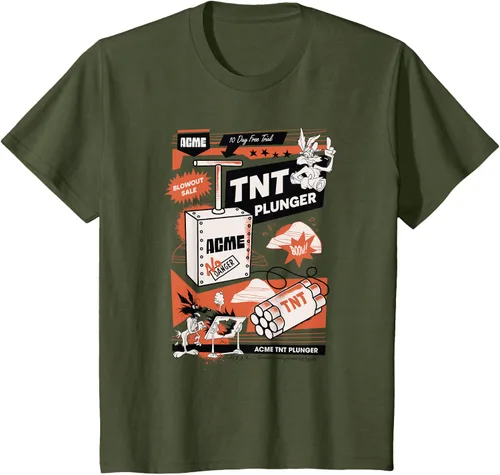 Vista 10 de Looney Tunes Wile E. Coyote - Camiseta de émbolo TNT, Blanco, S