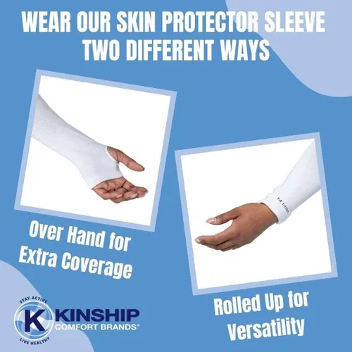 Vista 4 de Mangas protectoras de brazo para piel fina de ancianos, moretones, protección solar, hombres, mujeres