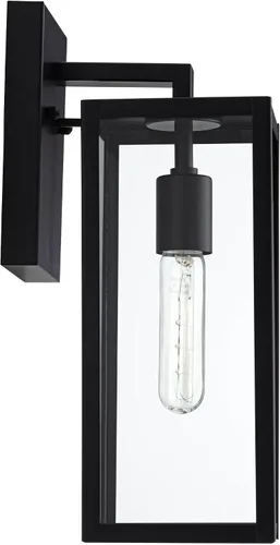 Vista 7 de John Timberland Titan - Juego de 2 lámparas de pared modernas para exteriores, marco rectangular negro místico del atardecer al amanecer, paneles
