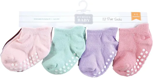 Vista 2 de Hudson Baby Calcetines antideslizantes unisex para bebé, Rosado Multi Girl