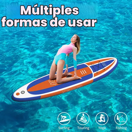 Vista 8 de Bifanuo Inflatable Stand Up Paddle Board with SUP Accessories & Backpack. Paddle Boards for Adults. Non-Slip Deck, Wide Stance, Bottom Fin, Double