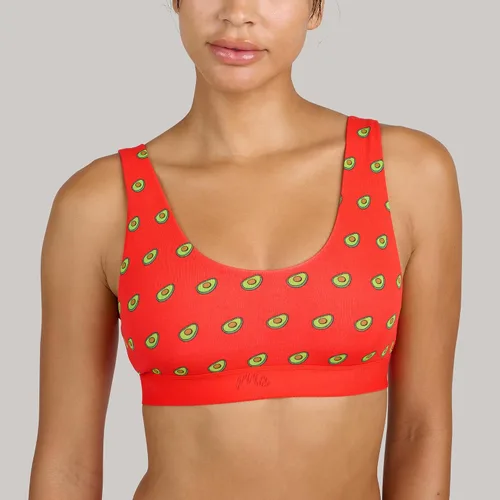 Vista 7 de MeUndies Bralette para mujer Brasier elástico de algodón con cuello en U Tela exclusiva de Tienda