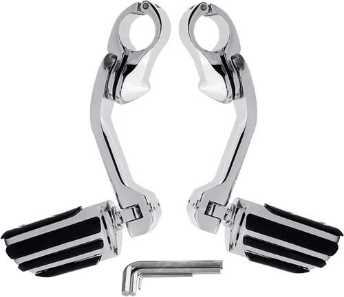 Vista 10 de TCT-MOTORPARTS Estriberas de pie de carretera de montaje largo para Harley Electra Glide, todo con protectores de motor de 1-1/4 pulgadas 1.25 Negro