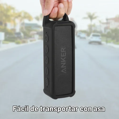 Vista 15 de Funda de silicona compatible con altavoz portátil Anker Soundcore 2, funda protectora de viaje con asa y mosquetón para altavoz Anker Soundcore 2