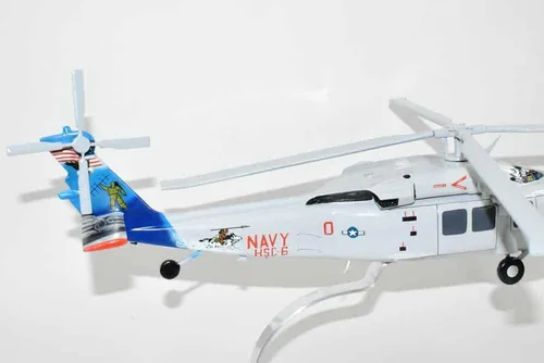 Vista 5 de MH-60S Knighthawk HSC-6 Indians, modelo de escala de caoba de 16