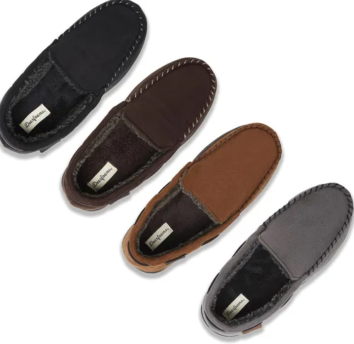 Vista 4 de Dearfoams Men's Keaton Memory Foam Moccasin with Wide Widths Slipper