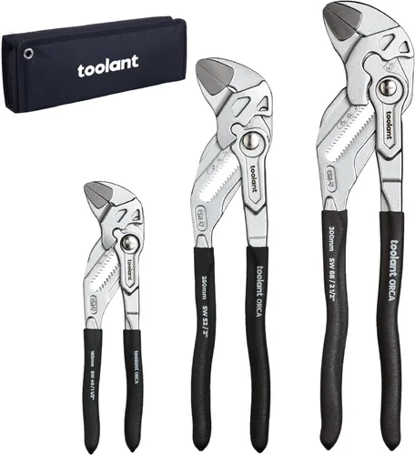 Vista 12 de toolant Llave de alicates cromados de 5 pulgadas, llave ajustable CR-V con revestimiento antioxidante, mandíbulas paralelas lisas, agarre
