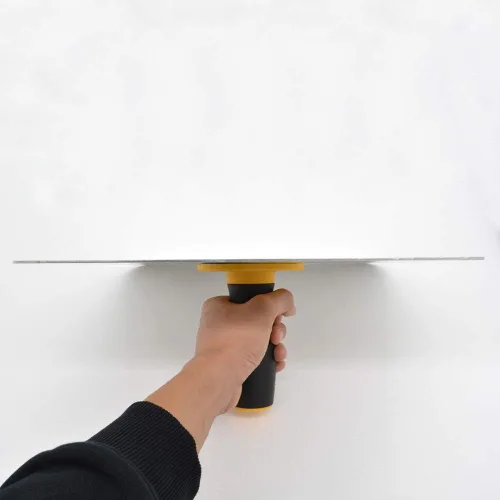Vista 4 de Soporte para tablero de mortero, halcón de enlucido de aluminio con mango de agarre suave, pintura casera con mango herramienta de enlucido