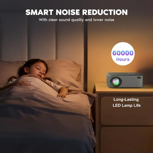Vista 5 de 【Enfoque eléctrico】Proyector NISOO Native 1080P, proyector compatible con 4K con WiFi y Bluetooth, función de zoom, película al aire libre