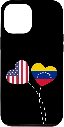 Vista 25 de Funda para iPhone 13 Pro Max Loving Venezuela USA Flag Heart Venezuelan Americans Love Case