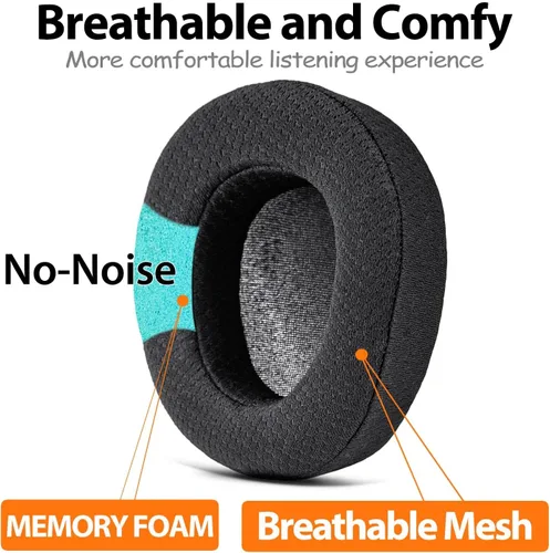 Vista 3 de Nova Pro - Almohadillas de repuesto con cable para auriculares Arctis Nova Pro con cable de TRANSTEK, durabilidad mejorada y aislamiento de sonido
