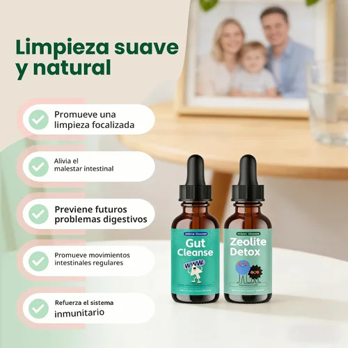 Vista 4 de Kit completo - Apoyo intestinal y hepático con gotas de desintoxicación de zeolita para refuerzo inmunológico, energía y bienestar familiar