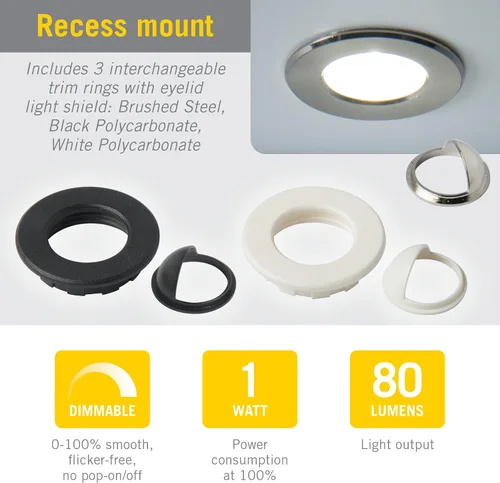 Vista 2 de Armacost Lighting - Mini-empotrable LED luz de disco regulable suave blanco brillante (3000 K) (Serie 1) 211125