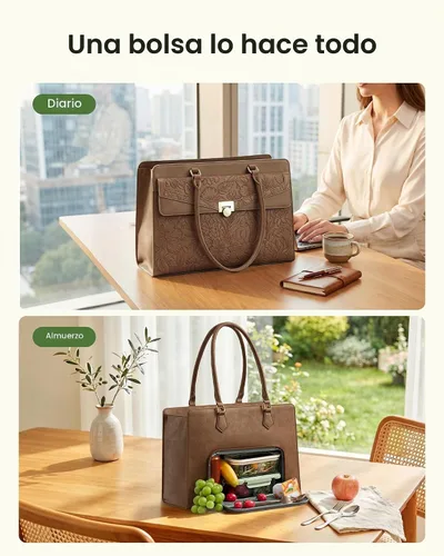 Vista 3 de LOVEVOOK Laptop Tote Bag for Women,Laptop Work Tote Computer Bag Black & Brown