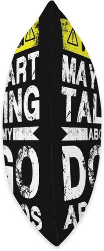 Vista 2 de Warning May Start Talking About My Dogo Argentinos Throw Pillow