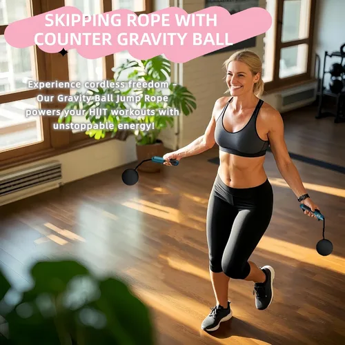 Vista 7 de Cordless Weighted Jump Rope with Counter – Adjustable Ropeless Skipping Rope for Fitness, Indoor & Outdoor Jumping Rope for Men Women, Digital