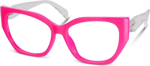 Vista 8 de Gafas de lectura Mujer Bloque de luz azul de gran tamaño Irregular Ojo de gato Marco