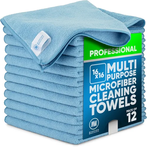 Vista 24 de Toalla Buff Pro de Microfibra de Superficie Múltiple - Paquete de 12 unidades - Paños de limpieza premium - Limpia, quita el polvo, pule, absorbe