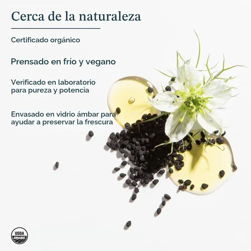 Vista 4 de Aceite orgánico de semillas negras USDA (8 onzas líquidas)