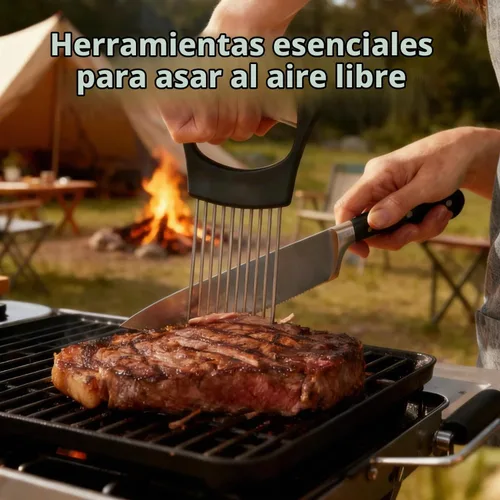 Vista 8 de Rebanada de cebolla mejorada 2025, nueva picadora de cebolla de acero inoxidable para rebanar, herramienta auxiliar de rebanada de picadora
