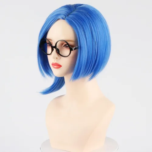 Vista 55 de COSPLAZA Cosplay Pelucas Moda Corto Azul Anime Cabello Elegante Mujer Fiesta Peluca
