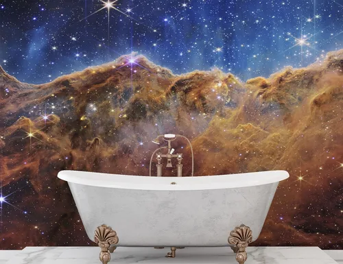 Vista 7 de Foto de la nebulosa Carina de los acantilados cósmicos (imagen de NIRCam) NASA. mural de pared espacial Galaxy Nebula Papel tapiz para despegar