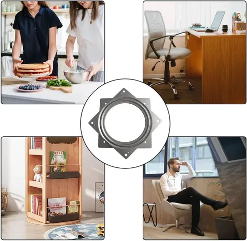 Vista 2 de 1 Pieza Rodamientos de Plataforma Giratoria Lazy Susan de 6 Pulgadas, Plataforma Giratoria Lazy Susan, Plataforma Giratoria Cuadrada, Placa