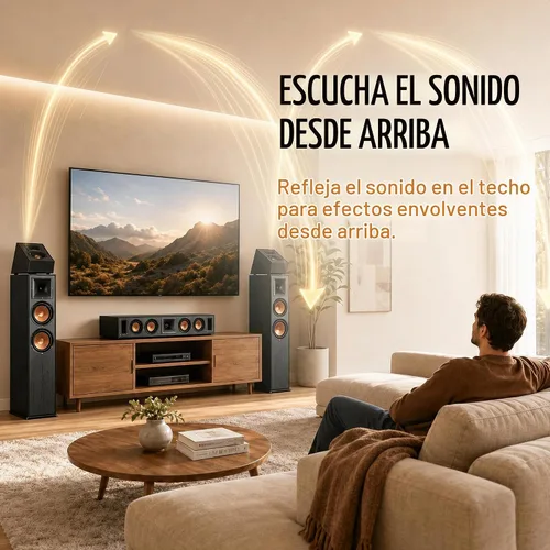 Vista 2 de Klipsch R-41SA - Juego de 2 altavoces potentes y detallados para el hogar, color negro Use on compatible tower or bookshelf speakers for reflected
