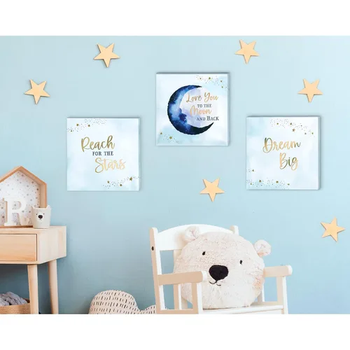 Vista 5 de Lillian Rose Juego de fotos en lienzo para cuarto de bebé Love You to the Moon and Back