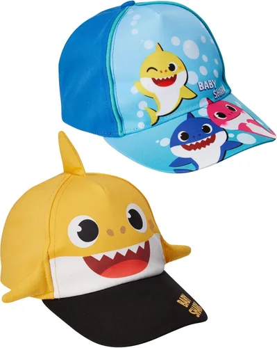 Vista 2 de Nickelodeon Gorro de tiburón para niños pequeños paquete de 2 gorras de béisbol ajustables