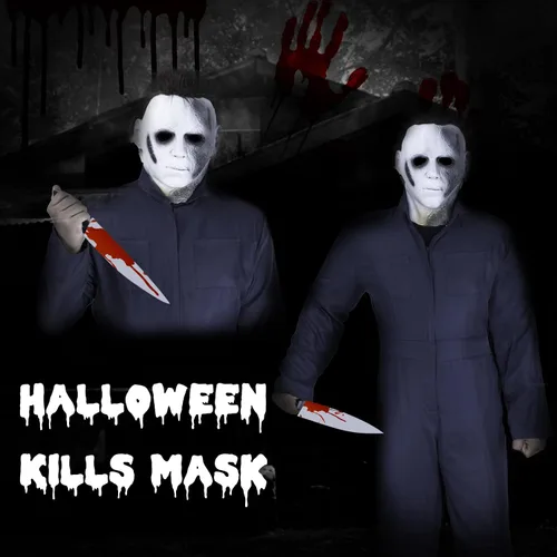 Vista 7 de Michael Myers MaskHalloween Kills Mask Original Michael Myers Mask Adult Latex Scary Face Masks For Carnival Costume Party
