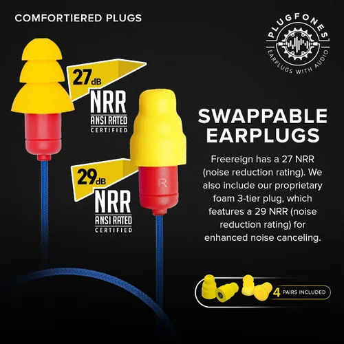 Vista 7 de Plugfones FreeReign Volume Limited Auriculares Inalámbricos Bluetooth Intrauditivos Tapones para los Oídos - Auriculares con Reducción de Ruido