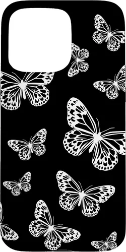 Vista 31 de Cute White Butterflies Black Background Case for iPhone 17