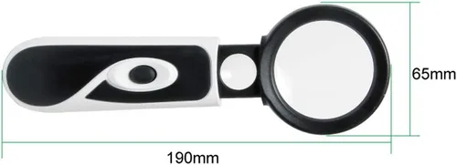 Vista 6 de MA-023 3.5X Times Lupa de mano con cinturón telescópico Luces LED 20 veces faro electrónico