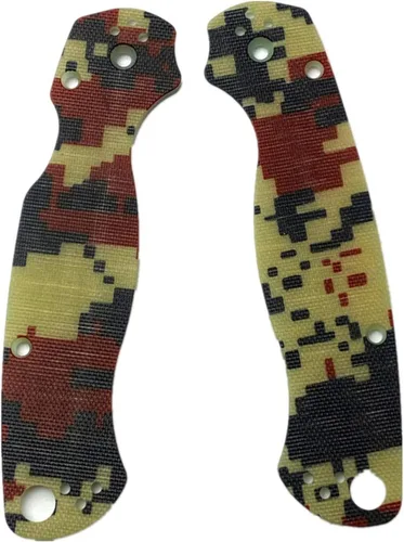 Vista 4 de 1 par de asas G10 Escalas de mango de fibra de vidrio, parche de bricolaje Material de herramienta para Spyderco Para Militar 2 C81 Cuchillo Rojo