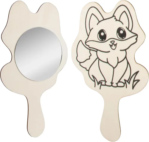 Vista 7 de Idiy Paint Your Own Forest Animals - Kit de espejo de 12 unidades con pintura y pincel No prep needed • 6 forest animal mirrors • Individually