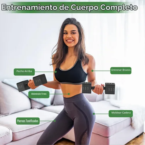 Vista 5 de Hezeyferg Juego de mancuernas ajustables para mujeres/hombres, gimnasio en Tinta