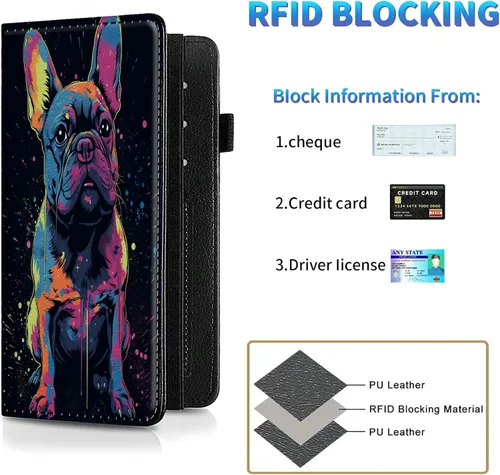 Vista 122 de Funda para chequera para hombres y mujeres, cartera de cuero RFID con ranuras para tarjetas de crédito, soporte de cheques duplicados personales